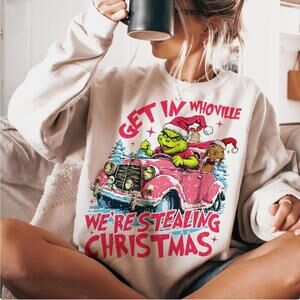 Retro Grnicmas Grinc Get In Loser Trendy Merry Sweatshirt Xmas Christmas